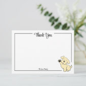 Custom Thank You Yellow Lab Puppy Note Card Bedankkaart (Staand voorkant)