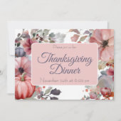 Custom Thanksgiving Dinner Pumpkin Invitation Kaart (Voorkant)