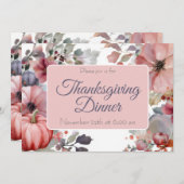 Custom Thanksgiving Dinner Pumpkin Invitation Kaart (Voorkant / Achterkant)