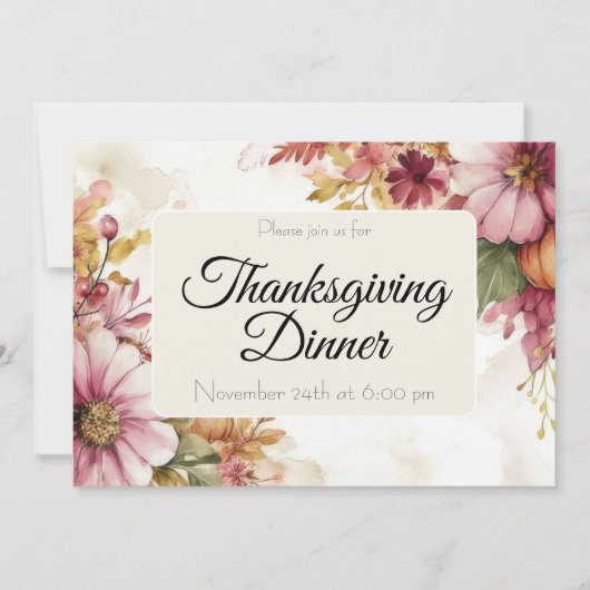 Custom Thanksgiving Dinner Pumpkin Invitation Kaart (Voorkant)