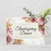 Custom Thanksgiving Dinner Pumpkin Invitation Kaart (Staand voorkant)