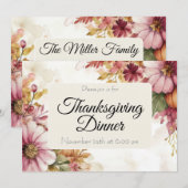 Custom Thanksgiving Dinner Pumpkin Invitation Kaart (Voorkant / Achterkant)