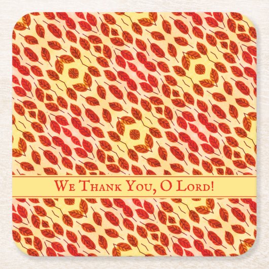 Custom THANKSGIVING Fall Autumn Leaves Kartonnen Onderzetters (Voorkant)