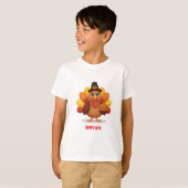 Custom Thanksgiving Turkey Kids T-shirt (Voorkant volledig)