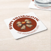 Custom Thanksgiving white &brown elegant Pumpkins Kartonnen Onderzetters (Schuin)