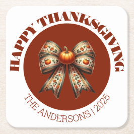 Custom Thanksgiving white &brown elegant Pumpkins Kartonnen Onderzetters