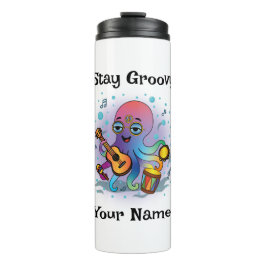 Custom Thermal Tumbler | Retro Octopus Name & Text Thermosbeker