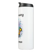 Custom Thermal Tumbler | Retro Octopus Name & Text Thermosbeker (Geroteerd rechts)