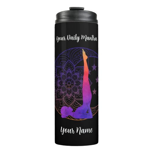 Custom Thermal Tumbler with Name & Mantra Thermosbeker (Voorkant)