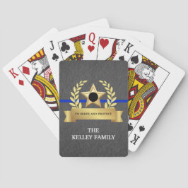 Custom Thin Blue Line Law Enforcement Family Pokerkaarten