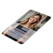 Custom Thin Blue Line politieagent Afstuderen Magneet (Linkerzijde)