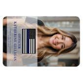 Custom Thin Blue Line politieagent Afstuderen Magneet (Horizontaal)