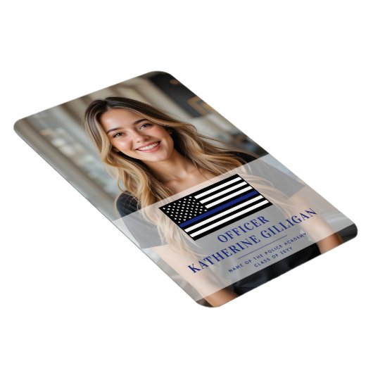 Custom Thin Blue Line politieagent Afstuderen Magneet (Rechterzijde)