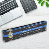 Custom Thin Blue Line Politieagent Dept Logo Naambordje