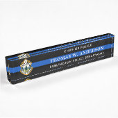 Custom Thin Blue Line Politieagent Dept Logo Naambordje