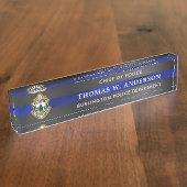 Custom Thin Blue Line Politieagent Law Dept Logo Naambordje (Zijkant)