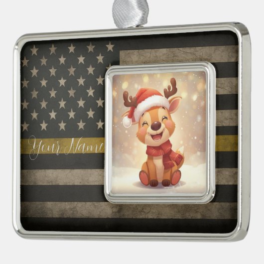 Custom Thin Gold Line Framed Ornament (Links)