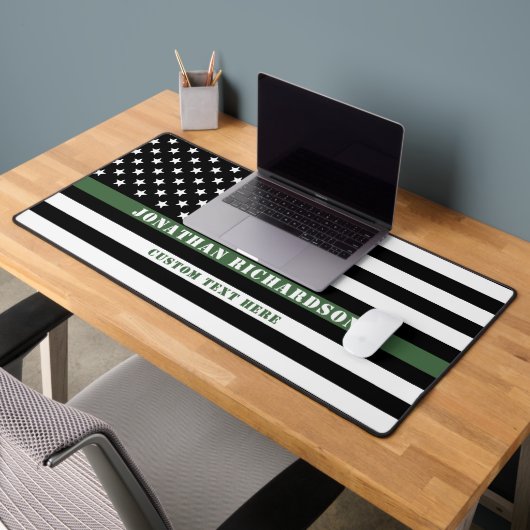 Custom Thin Green Line USA Flag Militaire Soldaat Bureaumat (Kantoor 2)