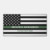 Custom Thin Green Line USA Flag Militaire Soldaat Bureaumat (Voorkant)
