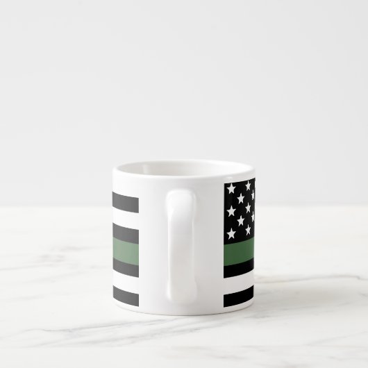 Custom Thin Green Line USA Flag Militaire Soldaat Espresso Kop (Achterkant)