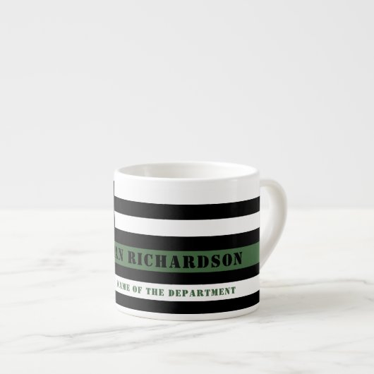 Custom Thin Green Line USA Flag Militaire Soldaat Espresso Kop (Voorkant rechts)