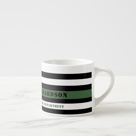 Custom Thin Green Line USA Flag Militaire Soldaat Espresso Kop (Rechts)