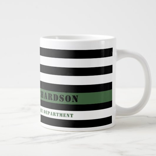 Custom Thin Green Line USA Flag Militaire Soldaat Grote Koffiekop (Rechts)