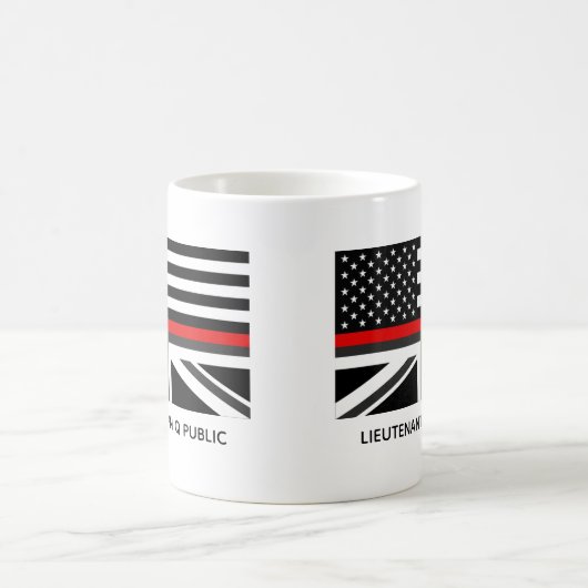 Custom Thin Red Line Amerikaanse en Britse vlag Koffiemok (Center)