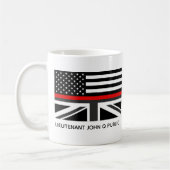 Custom Thin Red Line Amerikaanse en Britse vlag Koffiemok (Links)