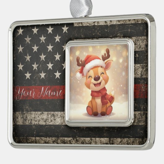 Custom Thin Red Line Framed Ornament (Links)