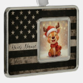 Custom Thin White Line Framed Ornament (Rechts)