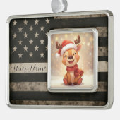 Custom Thin White Line Framed Ornament (Links)