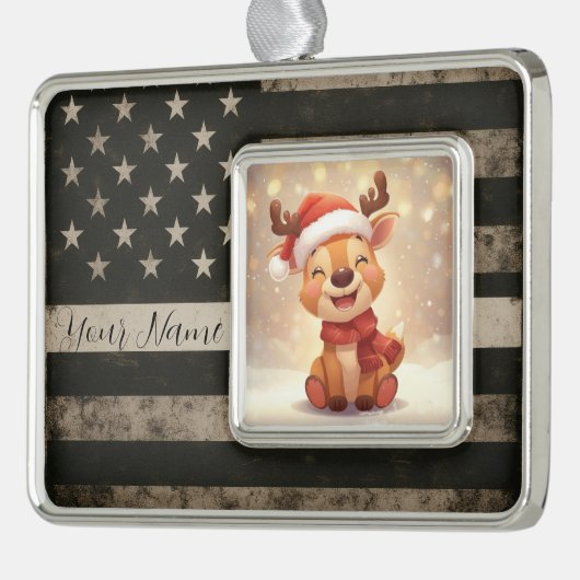 Custom Thin White Line Framed Ornament (Links)