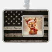 Custom Thin White Line Framed Ornament (Voorkant)