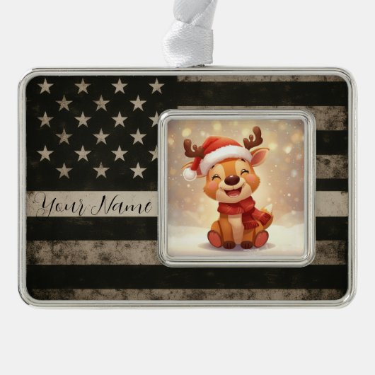 Custom Thin White Line Framed Ornament (Voorkant)