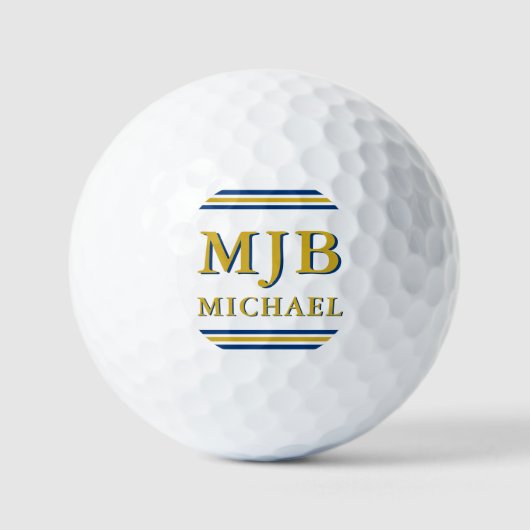 Custom Three Initial Monogram Golfer Personalized Golfballen (Voorkant)