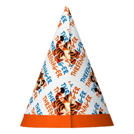 Custom Threenager Tiger Boy 3e verjaardag Feesthoedjes (Achterkant)