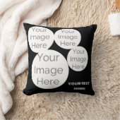 custom Throw Pillow 4 photo text template black Kussen (Deken)