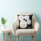 custom Throw Pillow 4 photo text template black Kussen (Stoel)