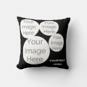 custom Throw Pillow 4 photo text template black Kussen (Voorkant)