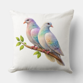 Custom Throw Pillow With Two Pigion Kussen