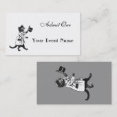 Custom Ticket Top Hat Cat Visitekaartje (Voorkant / Achterkant)