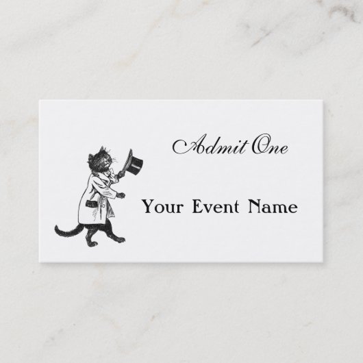 Custom Ticket Top Hat Cat Visitekaartje (Voorkant)
