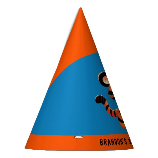 Custom Tiger Blue Oranje Boy 3e Verjaardagsfeestje Feesthoedjes (Links)