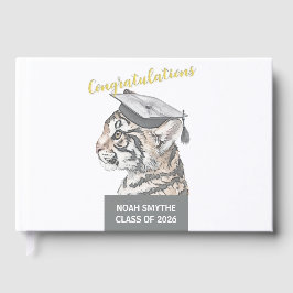 Custom Tiger Graduation Foil Guestbook Gastenboek
