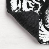 Custom Tiger Head Black en White Pop Art Sjabloon Muismat (Hoek)