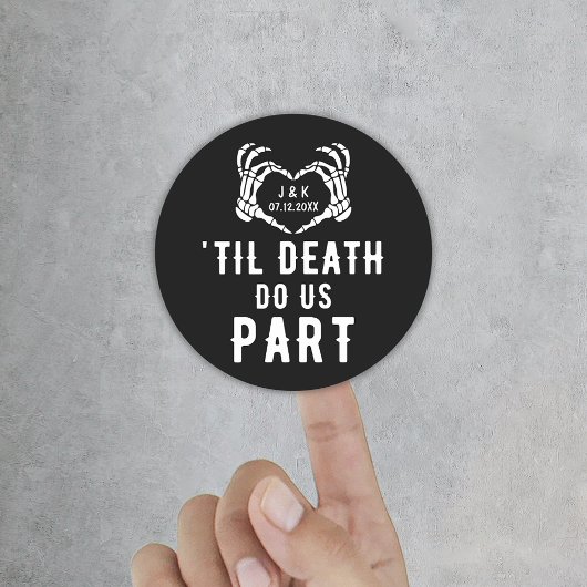 Custom Til Death Do Us Part Wedding Ronde Sticker