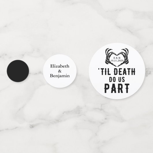 Custom Til Death Skelet Bruiloft Confetti (Achterkanten)