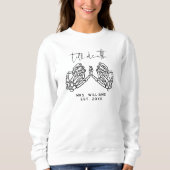 Custom Till Death Skelet Handen Mrs Sweatshirt (Voorkant)