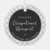 Custom Toekomst OT Beroepstherapeut Elegant Glas Ornament (Voorkant)